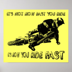 Como Você Anda Rápido Sinal de Poster de Motocross