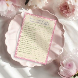 Como Você Conhece O Cartão De Jogo De Noiva?