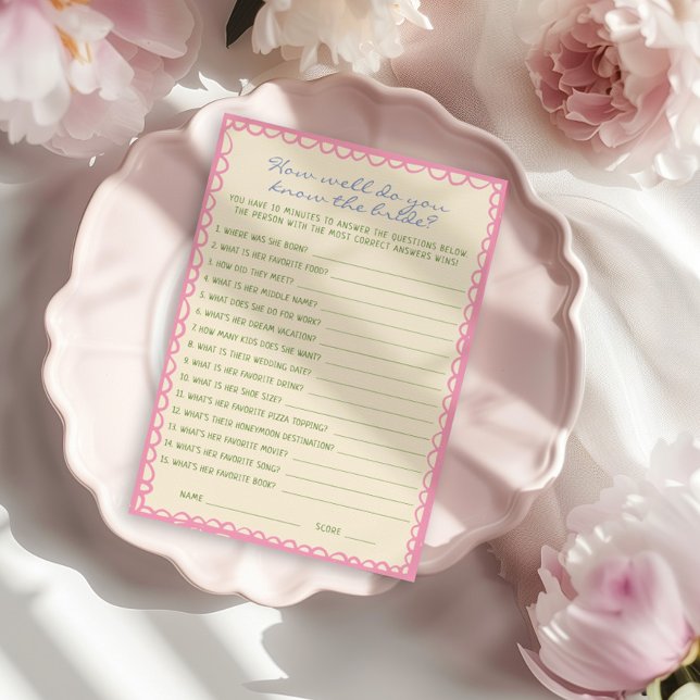 Como Você Conhece O Cartão De Jogo De Noiva? (Criador carregado)