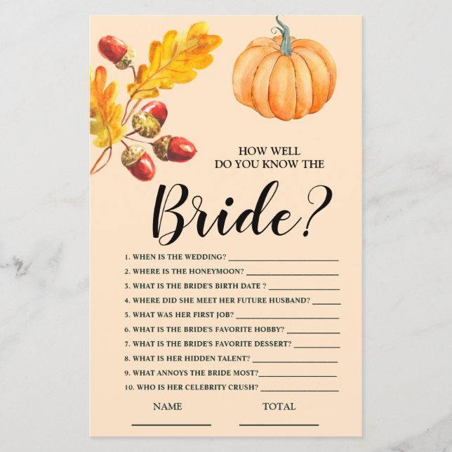 Como você conhece o Jogo da Noiva Pumpkin Bridal (Frente)