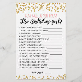 Como você sabe bem o jogo da garota de aniversário