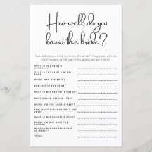 Como você sabe o jogo do Chá de casamento da Noiva