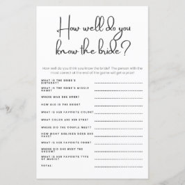 Como você sabe o jogo do Chá de casamento da Noiva