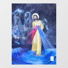 Compaixão divino Jesus andando na água com estrela
