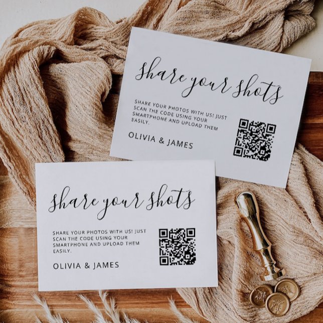 Compartilhe seu cartão de código QR de disparo, ca (Share Your Shots QR Code Card, Capture The Love)