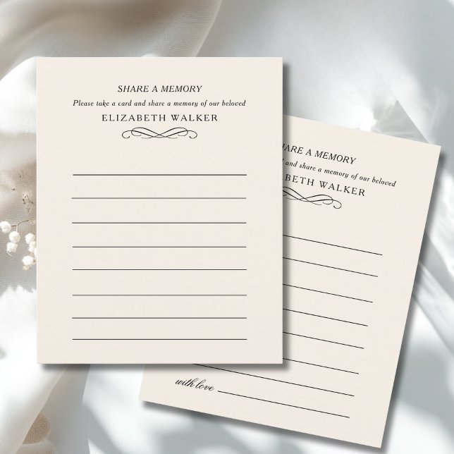 Compartilhe uma Memória de Presença no Serviço Fun (Share a Memory Funeral Service Attendance Card)