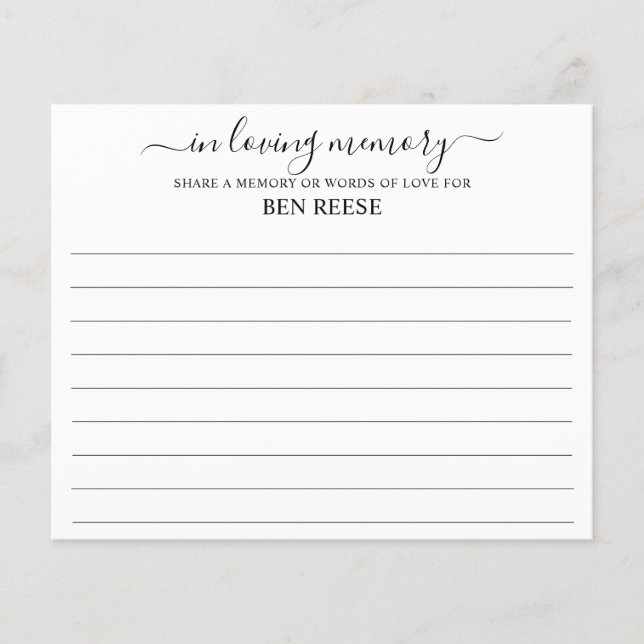 Compartilhe uma Participação Funeral de Memória (Frente)