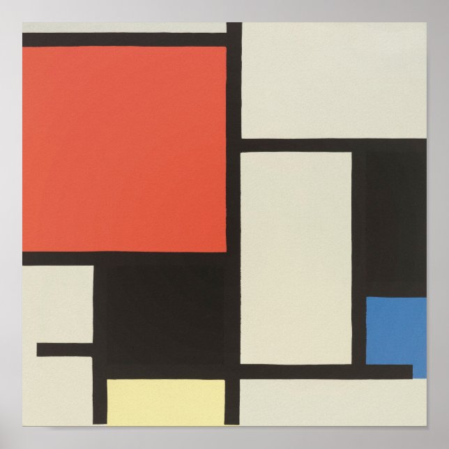 Composição 1921 Impressão Piet Mondrian Abstrato A (Frente)
