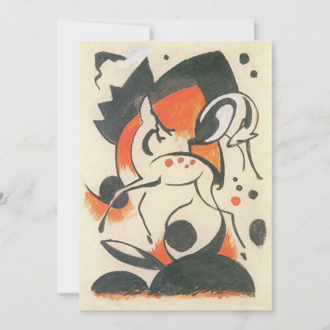 Composição com Two Deer por Franz Marc (Frente)