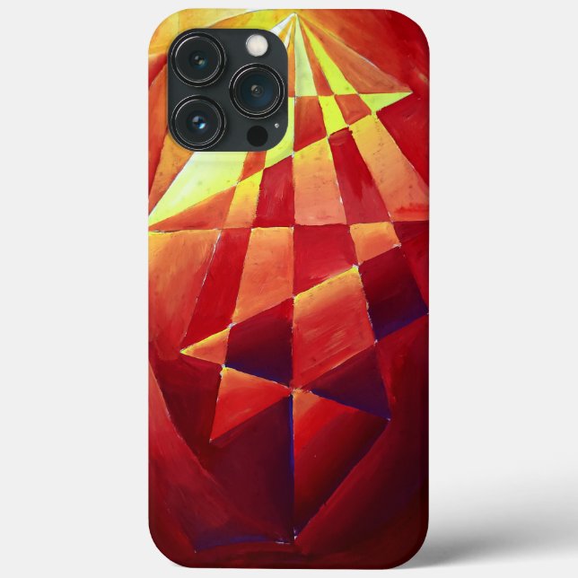 Composição de abstrato dinâmico em vermelho (Verso)