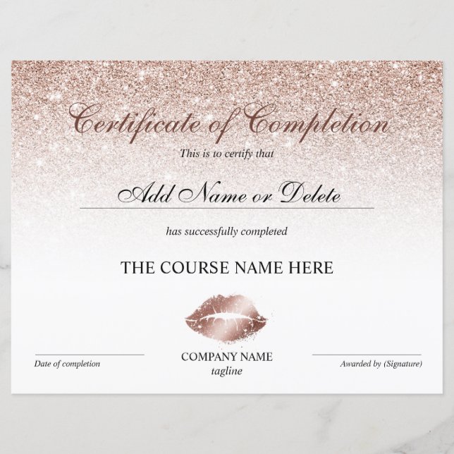 Composição dos lábios de Prêmio de certificado de  (Frente)