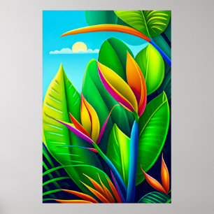 Composição tropical - Impressão de arte Canvas