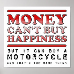Comprando Felicidade Moto Poster Divertido