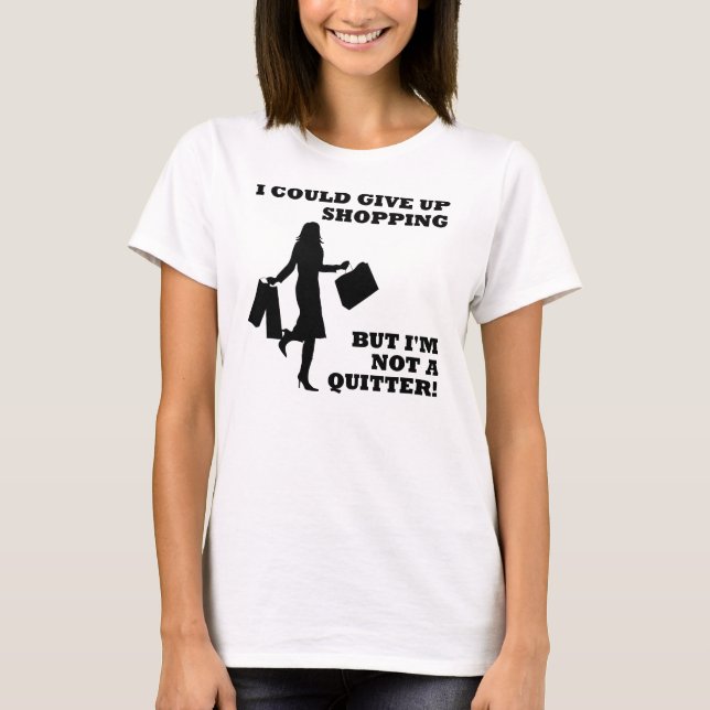 Comprando não umas camisetas engraçadas do Quitter (Frente)
