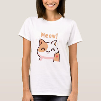 "Compras em Andamento - T-Shirt Engraçada com Gato