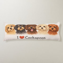 Comprida Eu Amo Almofada de Cockapoos | Travesseiro de Aman