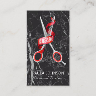 Compro Barber Cartão de visita de mármore preto