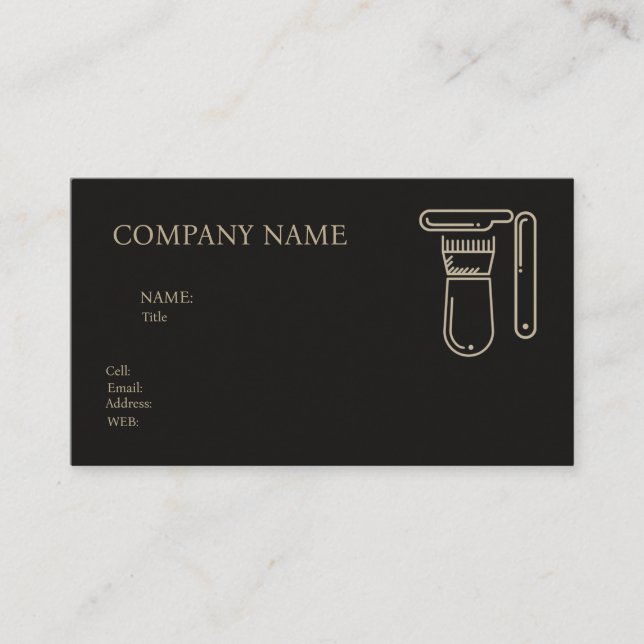 COMPRO BARBER CARTÃO DE VISITA MODELO BÁSICO (Frente)