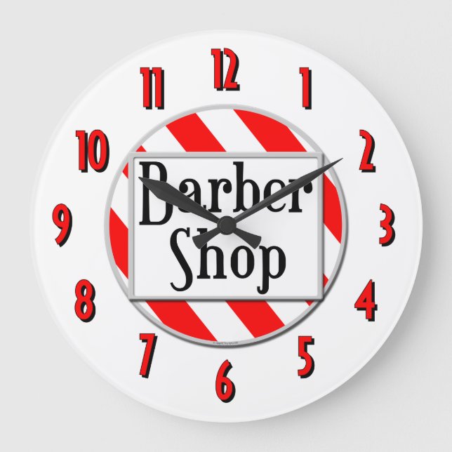 Compro Barber - Relógio Retro Branco Vermelho (Frente)