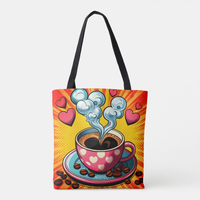 Compro de café com café retrô ou Café Tote Bag (Verso)