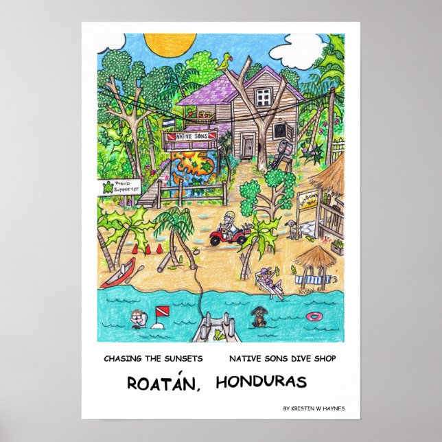 Compro de mergulho do filho nativo Poster (Frente)
