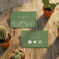 Compro de plantas da casa, cartão de visita de míd
