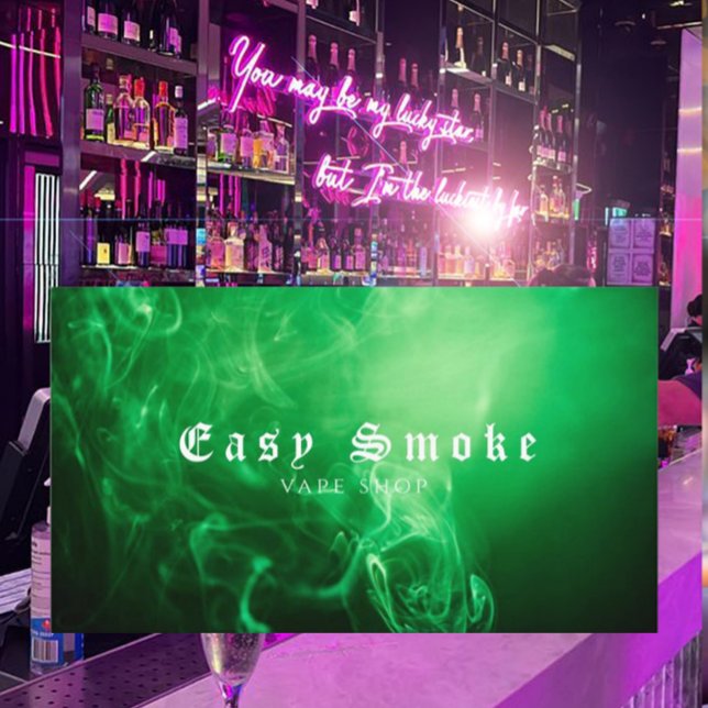 Compro de Vape Negro Verde  Cartão de visita (Criador carregado)