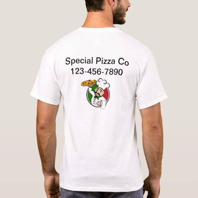 Compro Pizza Logotipo comercial Camisas de trabalh (Verso)
