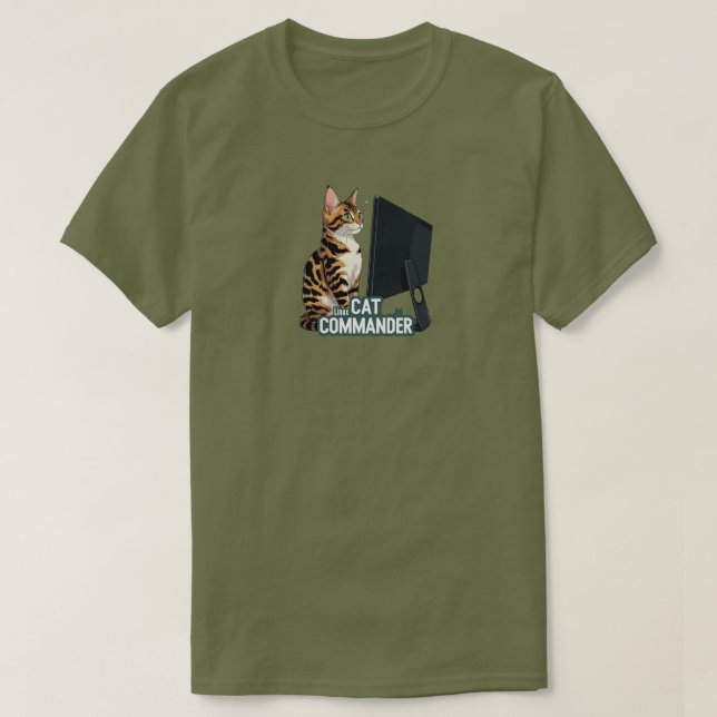 Computador Comandante do Cat. Linux Bengal T-Shirt (Frente do Design)