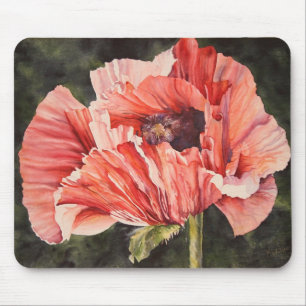 Computador floral botânico cor-de-rosa Mousepad d