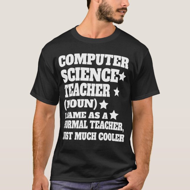 Computer Science Teacher Definition Back  T-Shirt (Frente)