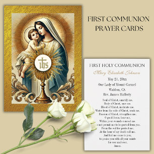 Comunhão Maria e Jesus Cálice Dourado Hóstia