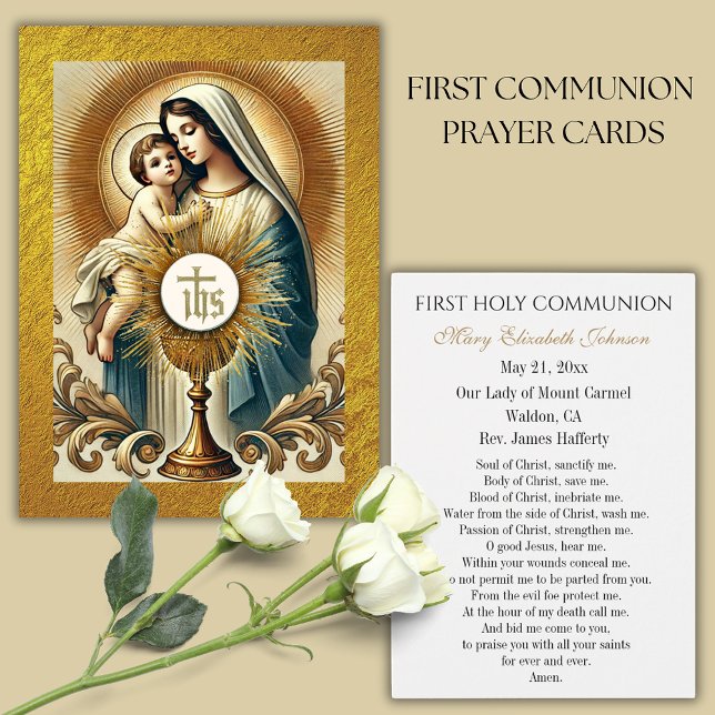 Comunhão Maria e Jesus Cálice Dourado Hóstia (Criador carregado)