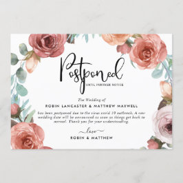 Comunicado de Evento Adiado, Cartão Blush Peach