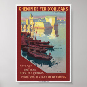 Concarneau França Poster vintage 1919