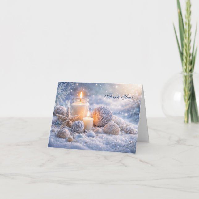 Conchas do Mar e Velas de Agradecimento de Natal (Frente)