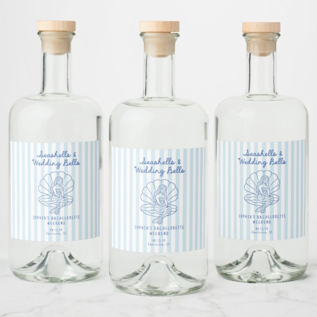 Conchas e Sininhos de Casamento Festa de Despedida (Garrafas)