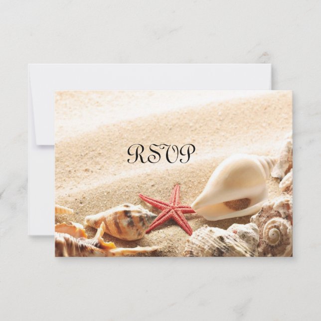 Conchas e Starfish RSVP Card (Frente)