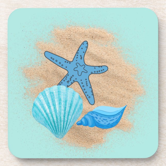 Conchas em uma Porta copos de praia (Frente)