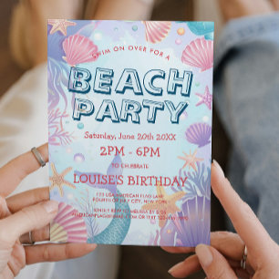 Conchas Marinhas e Convite para Festa na Praia da