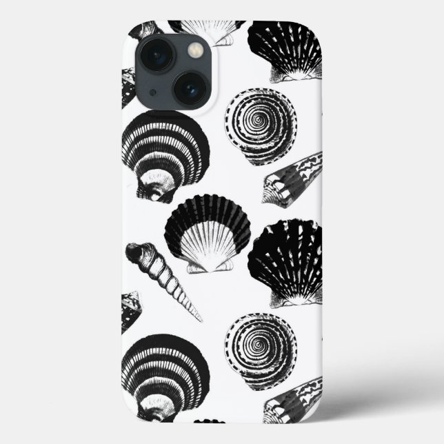 Conchas - preto e branco sobre fundo branco (Verso)