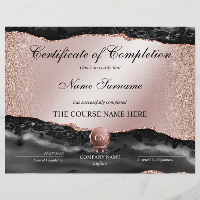 Conclusão do curso de Prêmio do certificado de con (Frente)