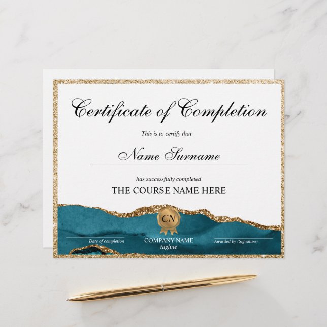 Conclusão do curso de Prêmio do certificado de con (Frente/Verso In Situ)