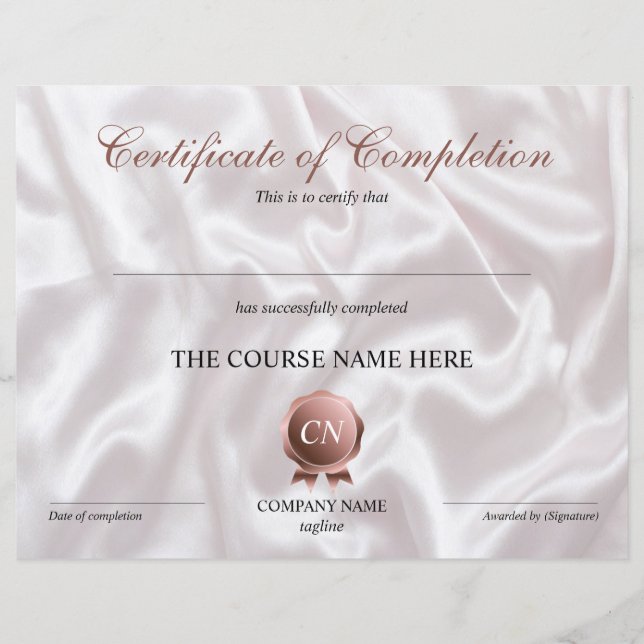 Conclusão do curso de Prêmio do certificado de con (Frente)