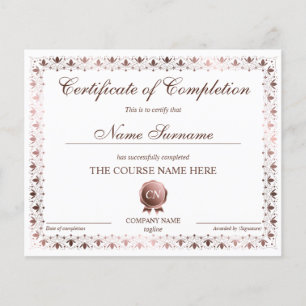 Conclusão do curso de Prêmio do certificado de con