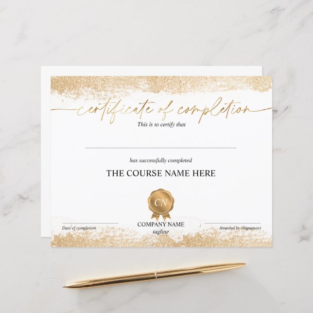 Conclusão do curso de Prêmio do certificado de con (Frente/Verso In Situ)