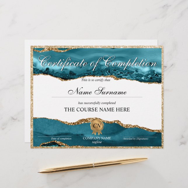 Conclusão do curso de Prêmio do certificado de con (Frente/Verso In Situ)