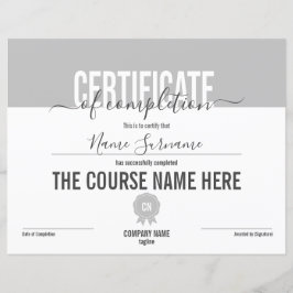 Conclusão do curso de Prêmio do certificado de con