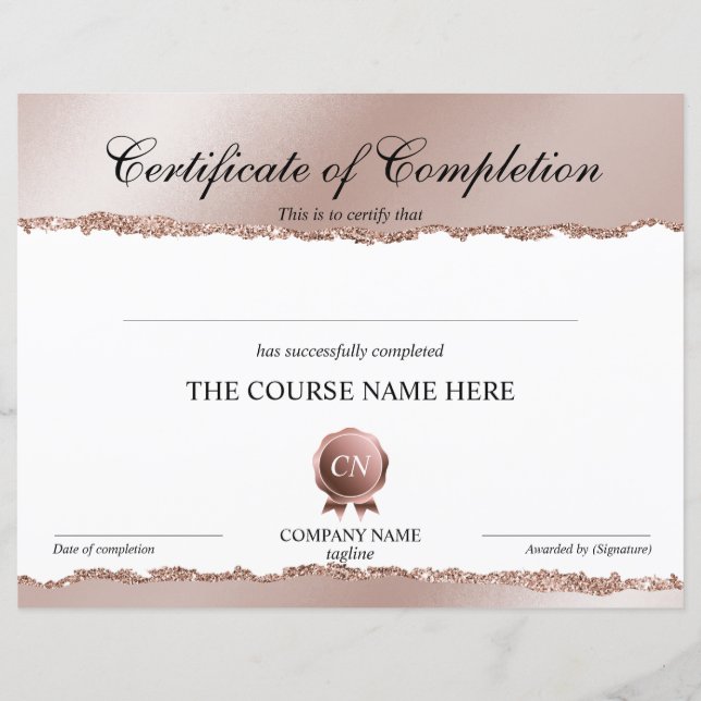 Conclusão do curso de Prêmio do certificado de con (Frente)