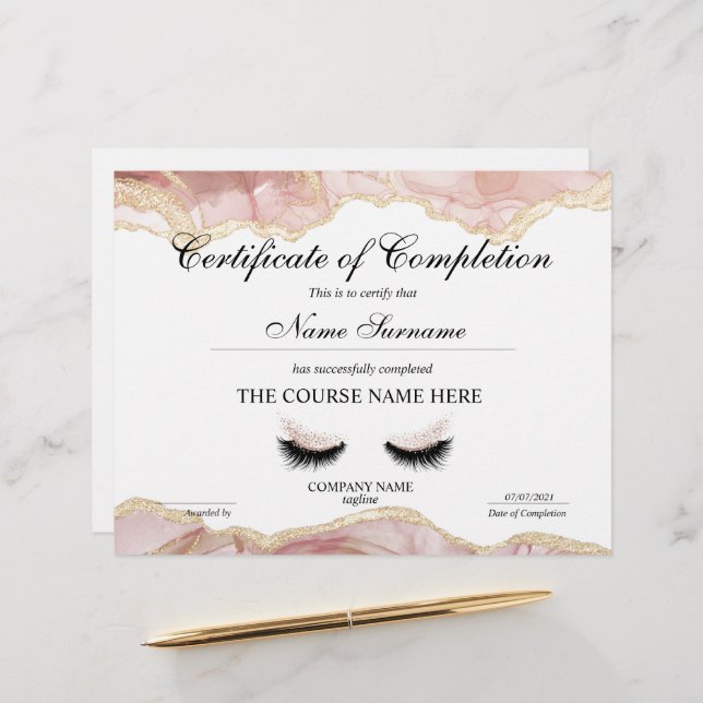 Conclusão do curso de Prêmio do certificado de con (Frente/Verso In Situ)